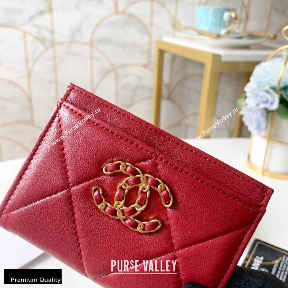 Chanel 19 Card Holder AP1167 Red 2020 (yingfeng-20092907)