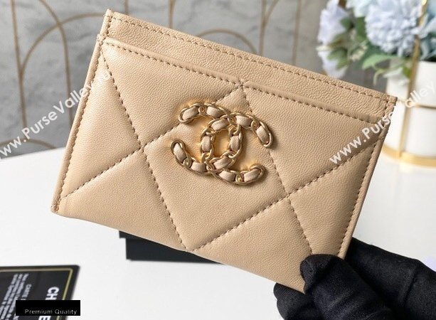 Chanel 19 Card Holder AP1167 Beige 2020 (yingfeng-20092909)