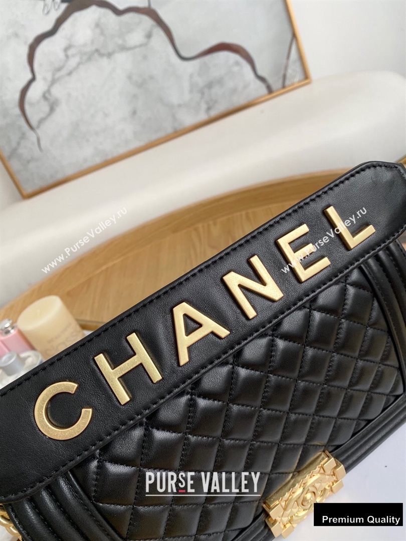 Chanel Medium Boy Flap Bag Black with Removable Logo Handle (yingfeng-20092901)