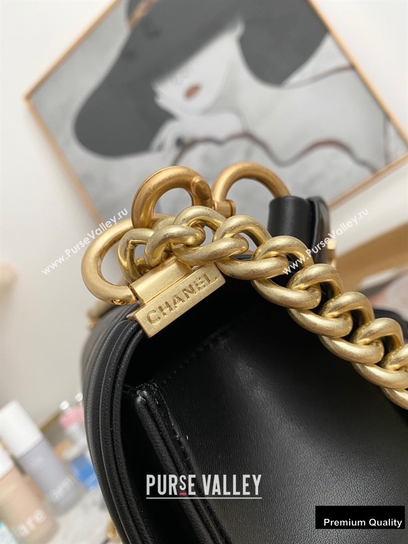 Chanel Medium Boy Flap Bag Black with Removable Logo Handle (yingfeng-20092901)