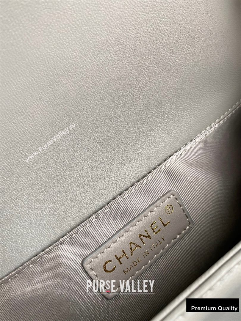 Chanel Medium Boy Flap Bag Gray with Removable Logo Handle (yingfeng-20092903)