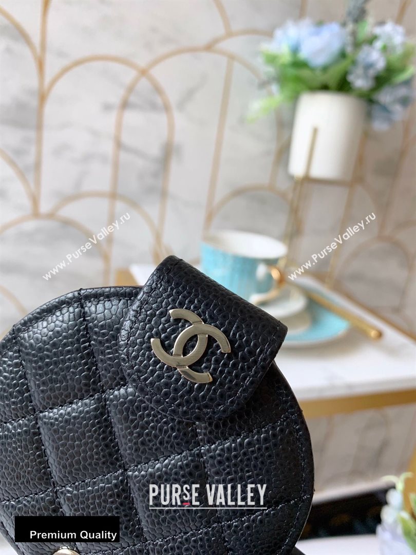 Chanel Round Mirror Grained Calfskin Black (yingfeng-20092912)