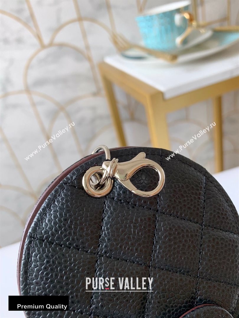 Chanel Round Mirror Grained Calfskin Black (yingfeng-20092912)