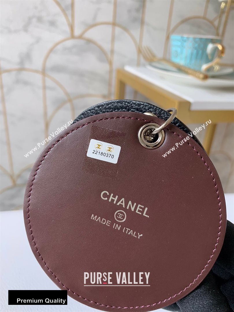 Chanel Round Mirror Grained Calfskin Black (yingfeng-20092912)