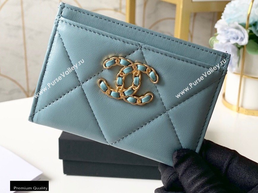 Chanel 19 Card Holder AP1167 Light Blue 2020 (yingfeng-20092911)