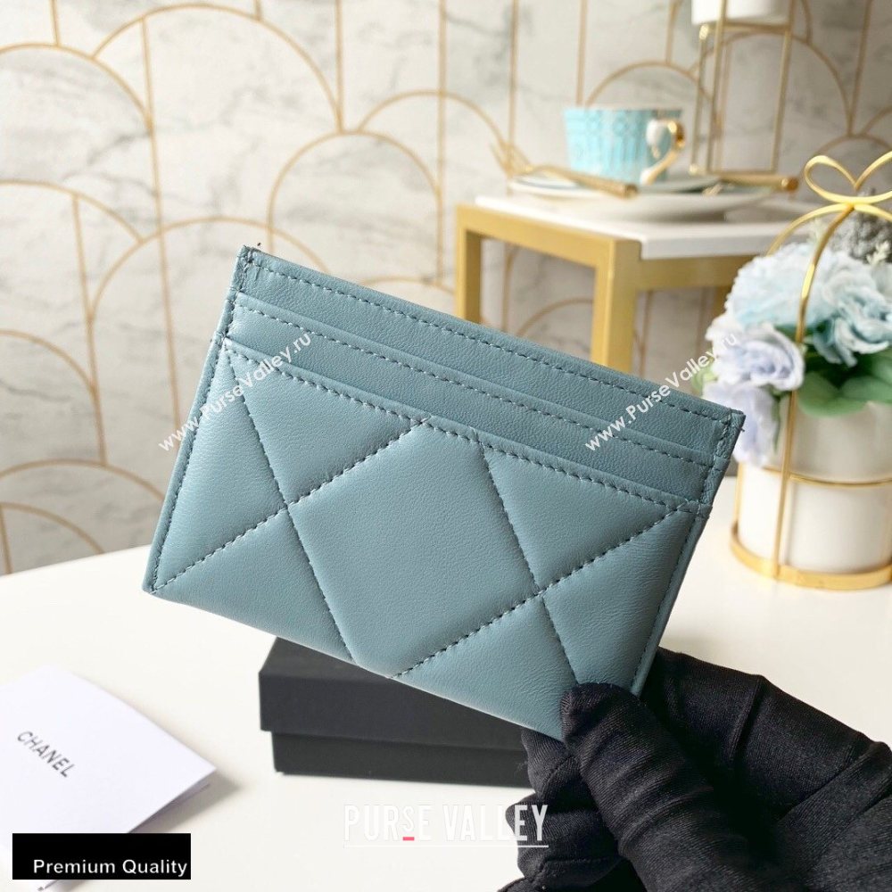 Chanel 19 Card Holder AP1167 Light Blue 2020 (yingfeng-20092911)