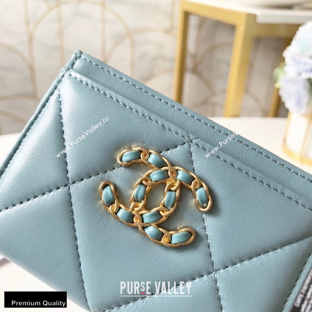 Chanel 19 Card Holder AP1167 Light Blue 2020 (yingfeng-20092911)