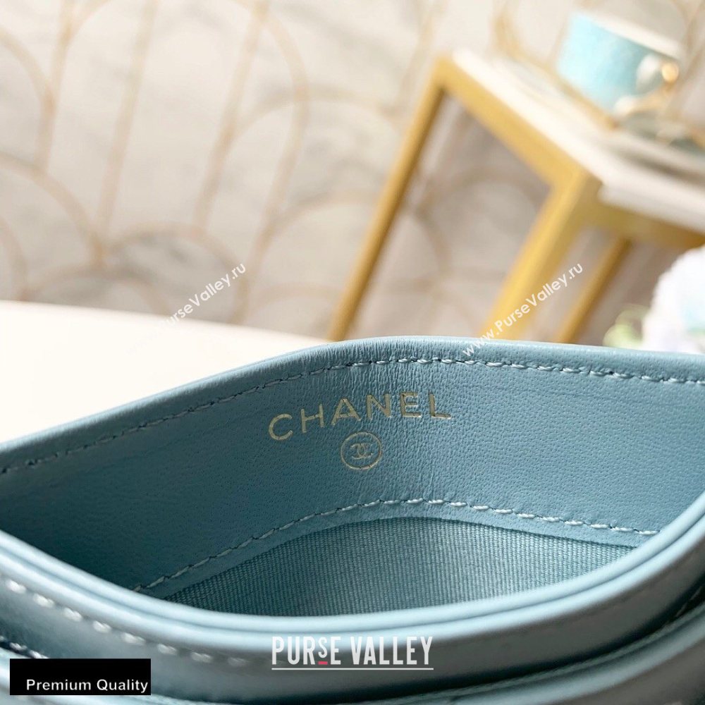 Chanel 19 Card Holder AP1167 Light Blue 2020 (yingfeng-20092911)