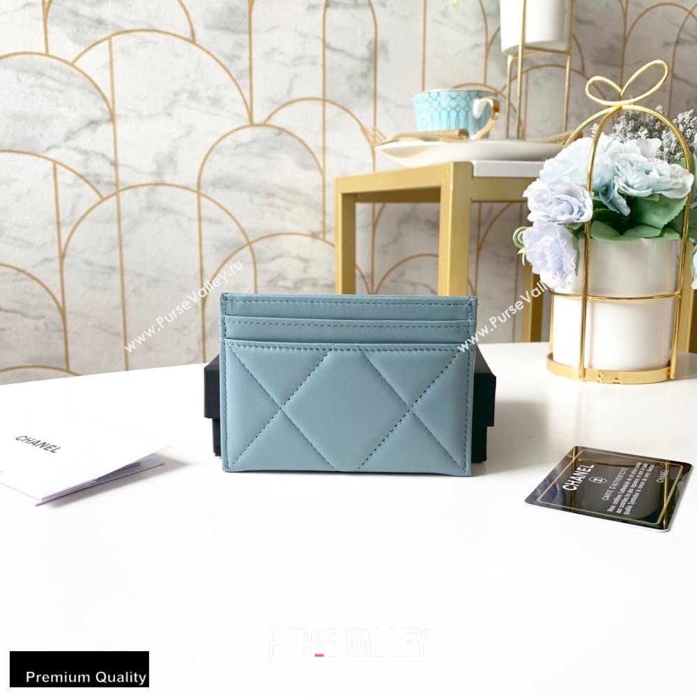 Chanel 19 Card Holder AP1167 Light Blue 2020 (yingfeng-20092911)