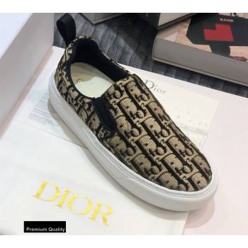 Dior Oblique Embroidered Velvet Solar Slip-On Sneakers Coffee 2020 (jincheng-20093048)