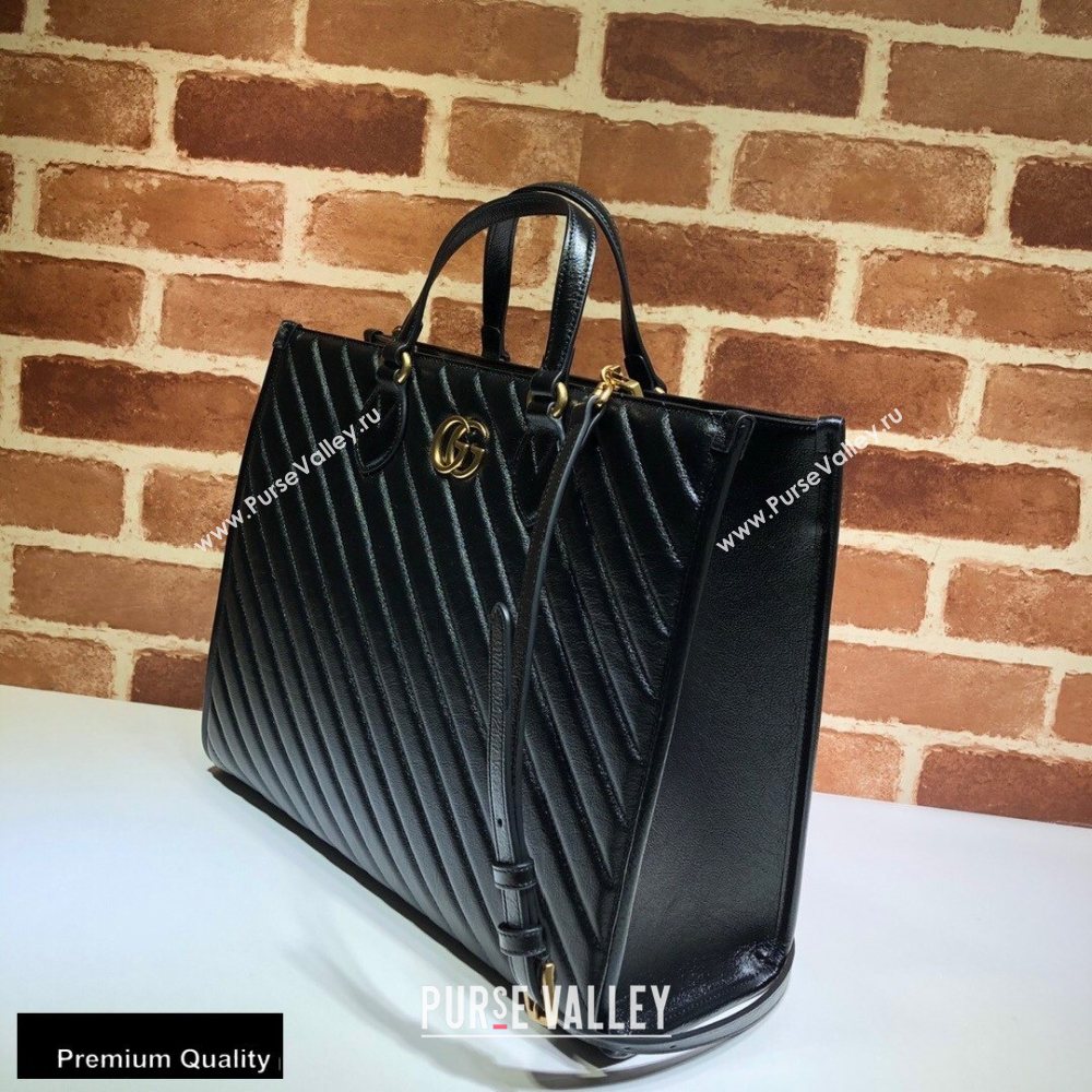 Gucci GG Marmont Medium Tote Bag ‎627332 Black 2020 (delihang-20093009)