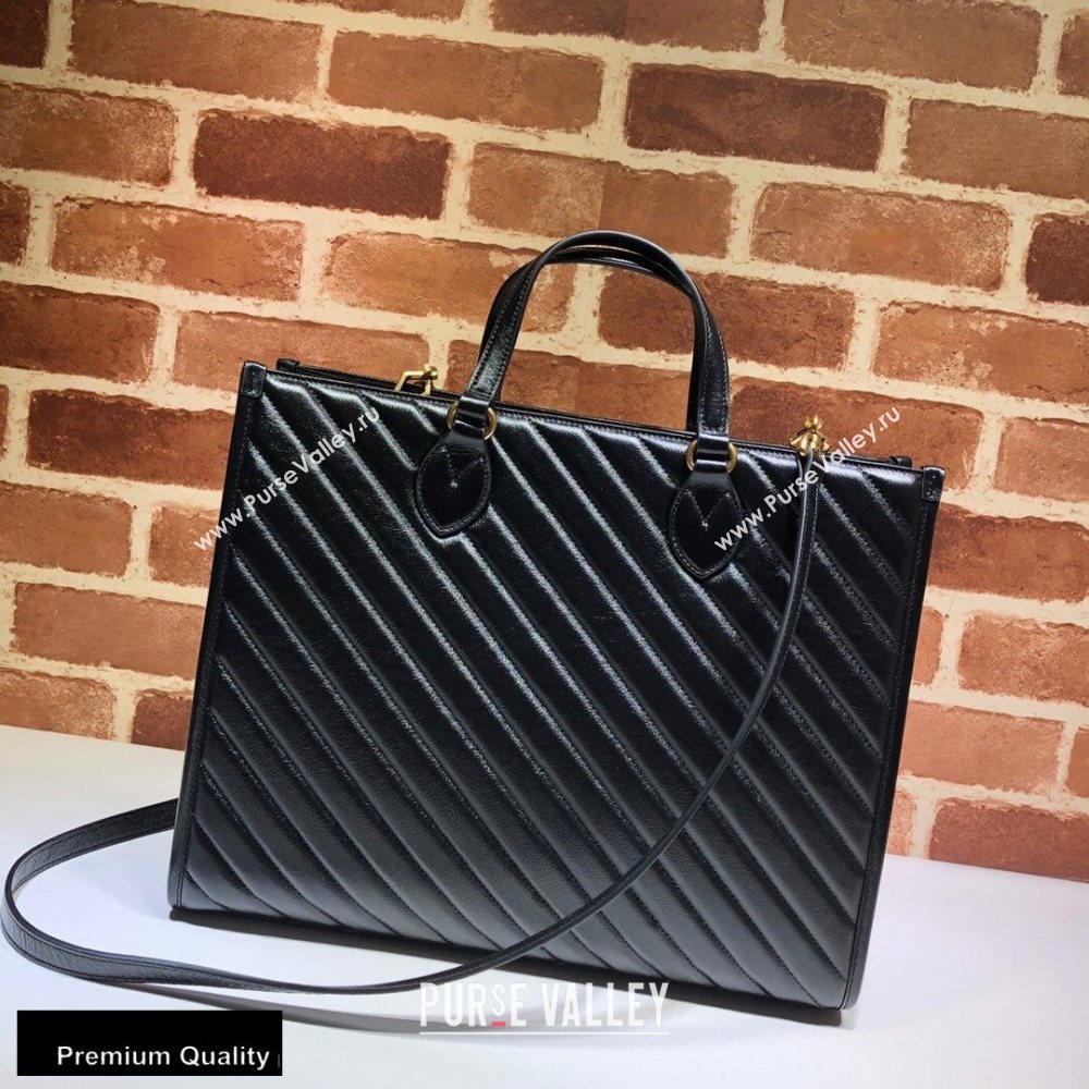 Gucci GG Marmont Medium Tote Bag ‎627332 Black 2020 (delihang-20093009)