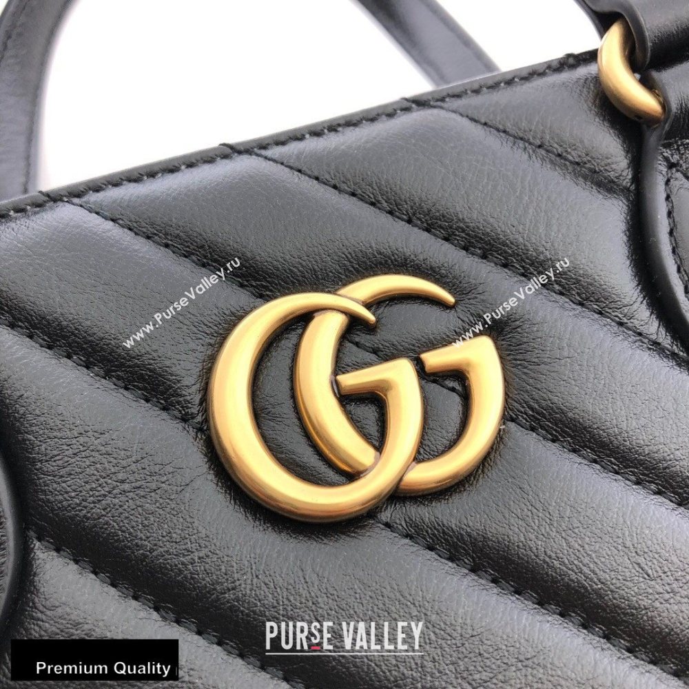 Gucci GG Marmont Medium Tote Bag ‎627332 Black 2020 (delihang-20093009)