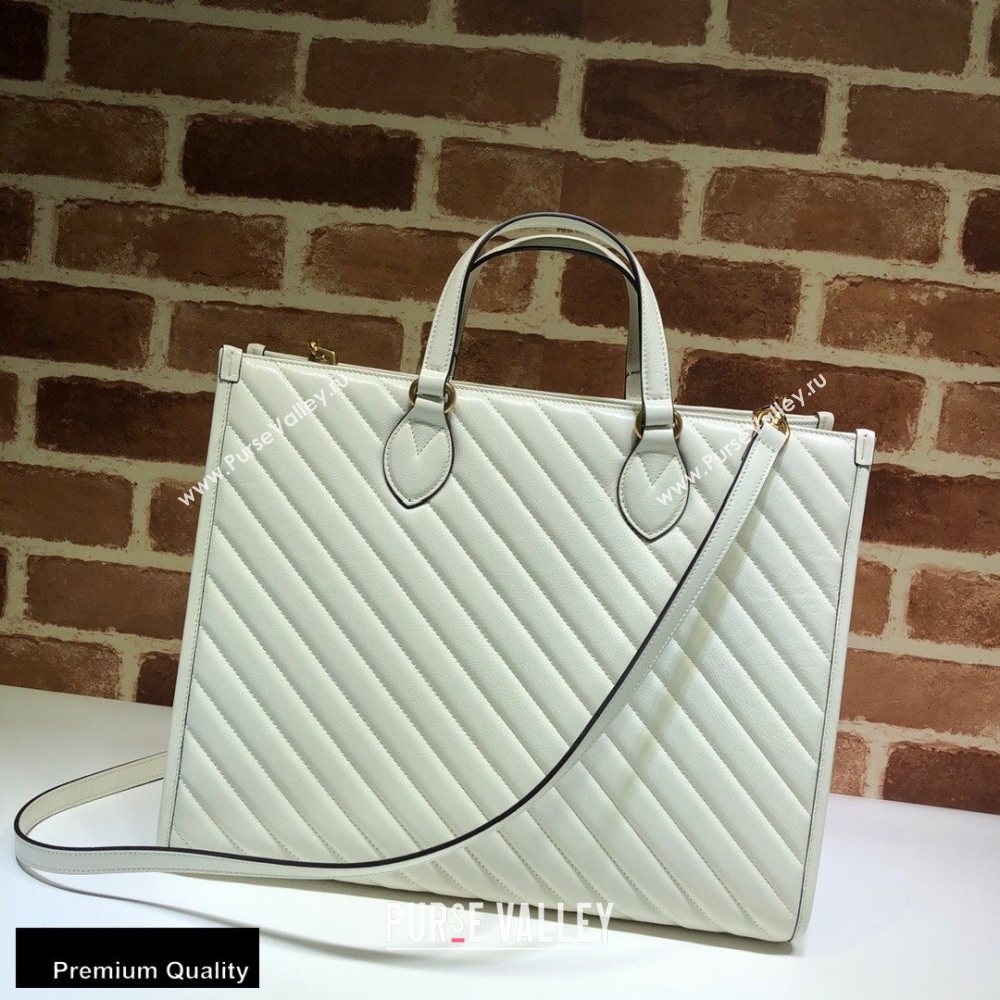 Gucci GG Marmont Medium Tote Bag ‎627332 White 2020 (delihang-20093011)