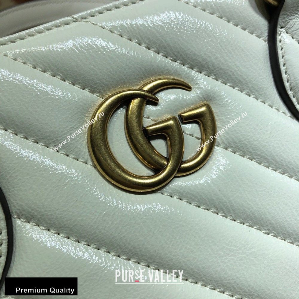 Gucci GG Marmont Medium Tote Bag ‎627332 White 2020 (delihang-20093011)