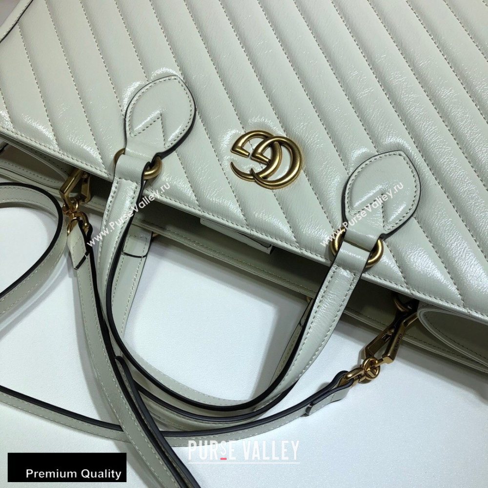 Gucci GG Marmont Medium Tote Bag ‎627332 White 2020 (delihang-20093011)