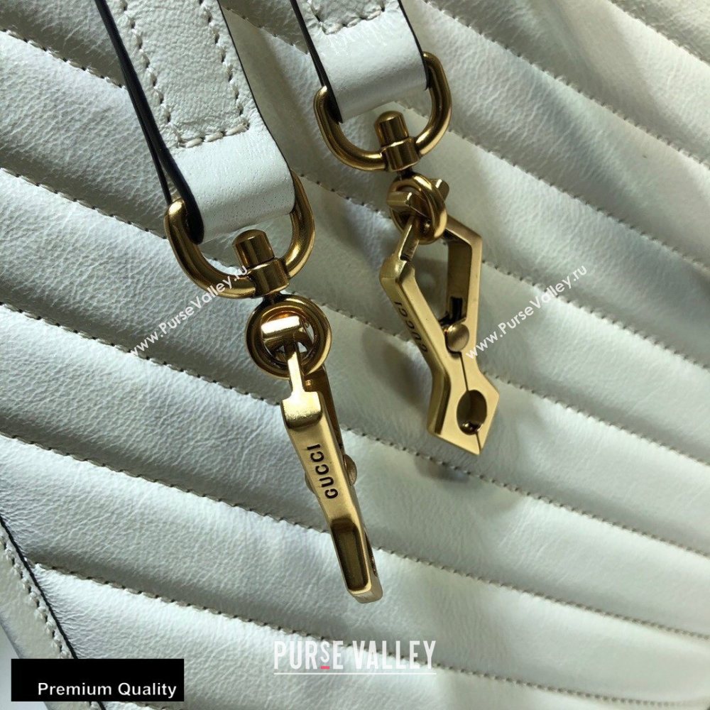 Gucci GG Marmont Medium Tote Bag ‎627332 White 2020 (delihang-20093011)