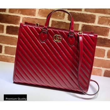 Gucci GG Marmont Medium Tote Bag ‎627332 Red 2020 (delihang-20093010)