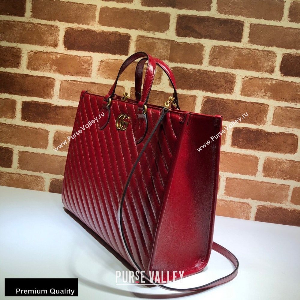 Gucci GG Marmont Medium Tote Bag ‎627332 Red 2020 (delihang-20093010)