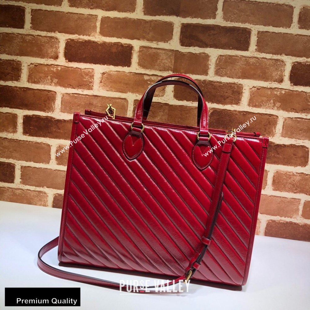 Gucci GG Marmont Medium Tote Bag ‎627332 Red 2020 (delihang-20093010)