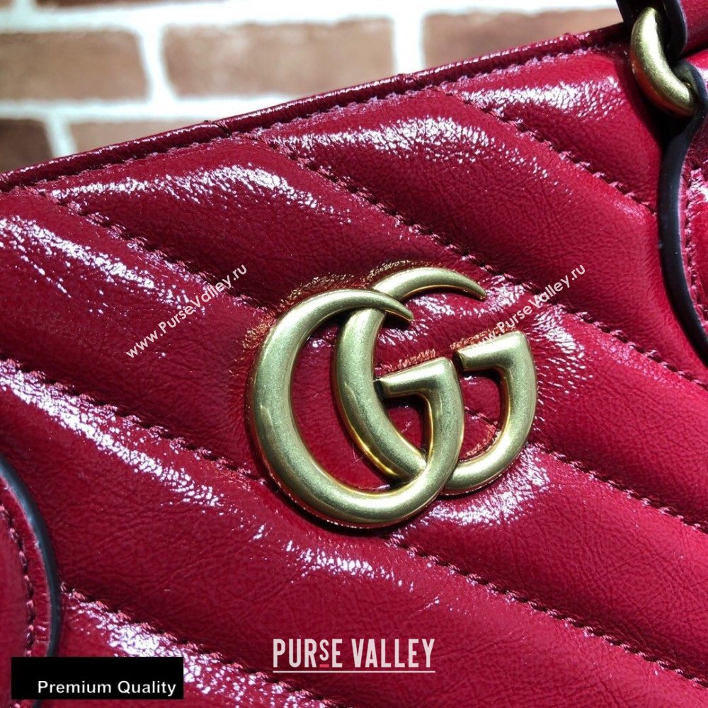 Gucci GG Marmont Medium Tote Bag ‎627332 Red 2020 (delihang-20093010)