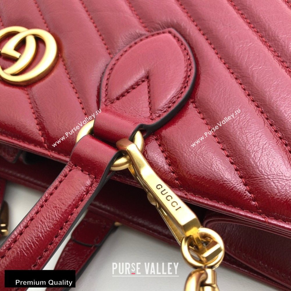 Gucci GG Marmont Medium Tote Bag ‎627332 Red 2020 (delihang-20093010)