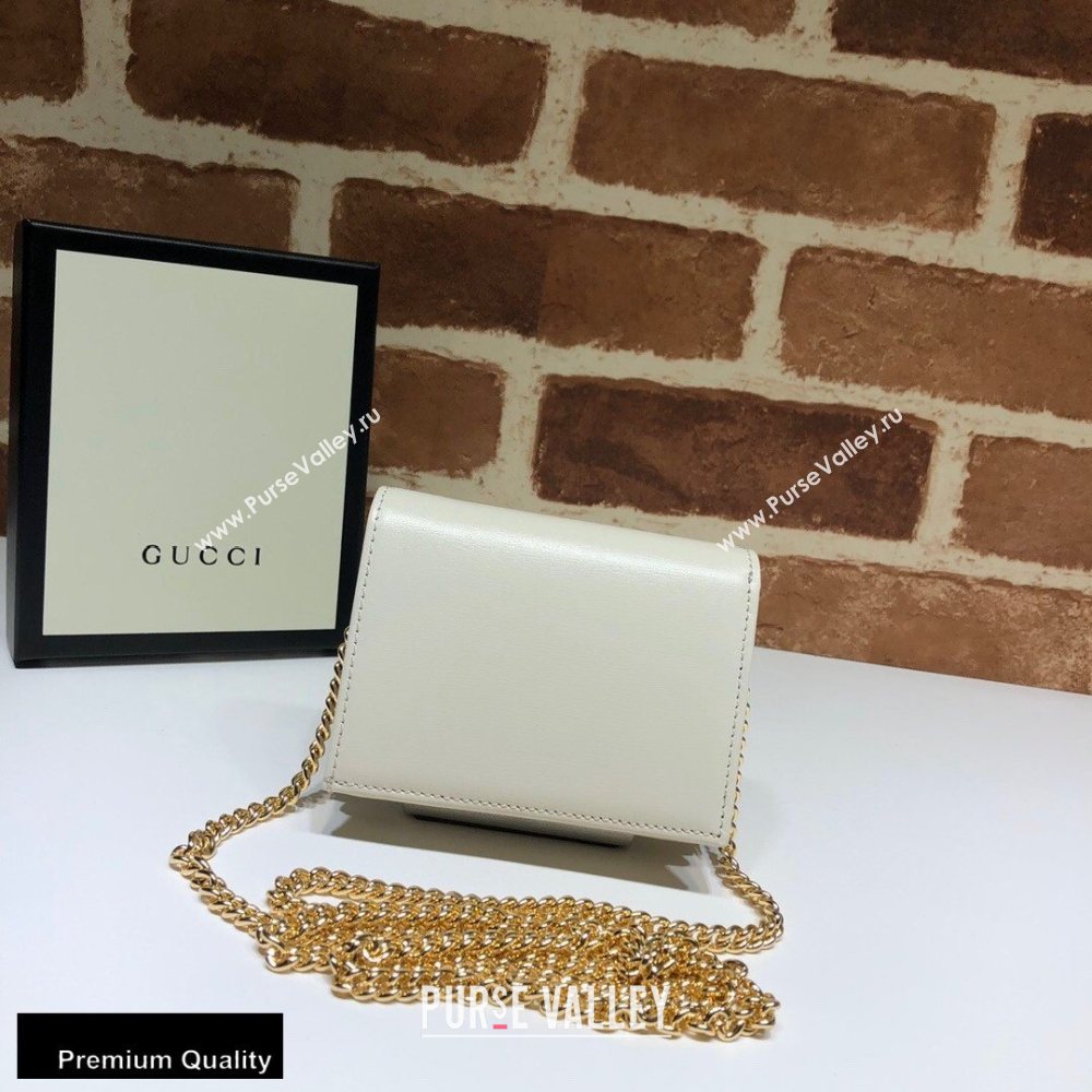 Gucci 1955 Horsebit Small Wallet with Chain Bag 623180 Leather White 2020 (delihang-20093008)