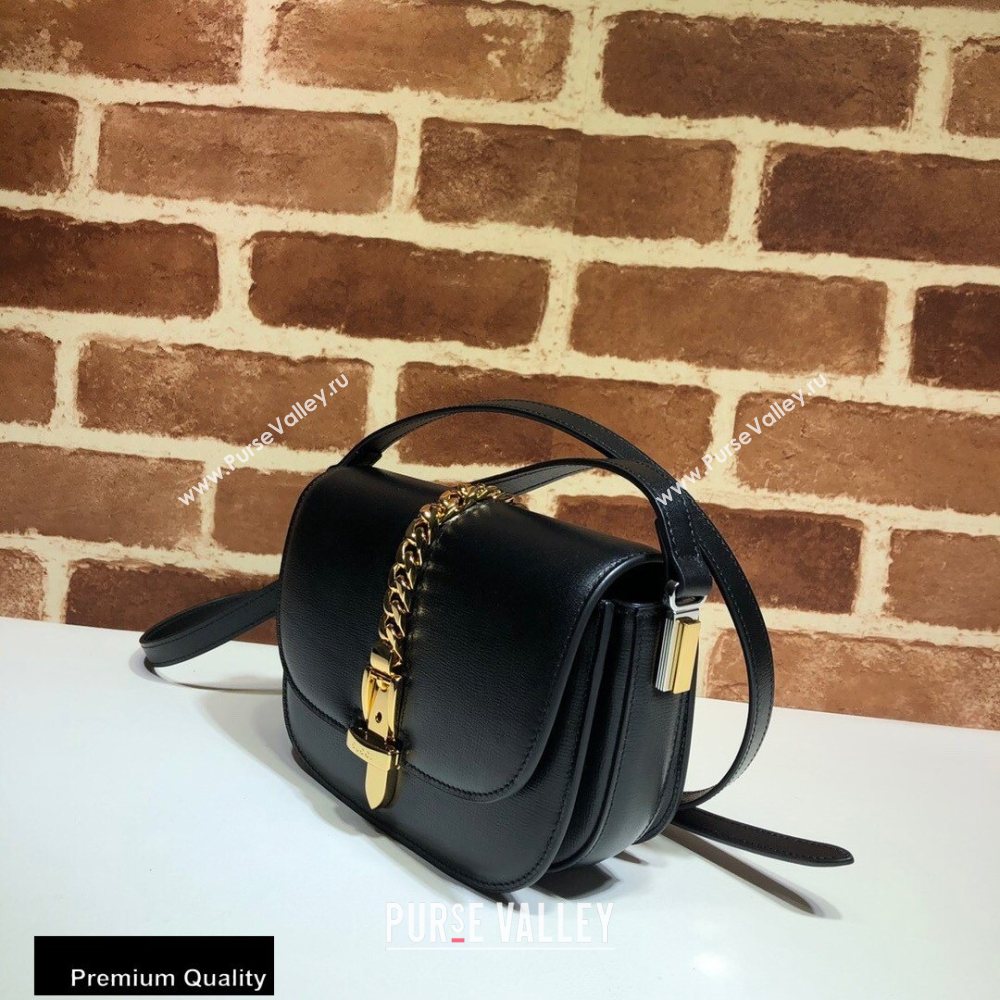 Gucci Sylvie 1969 Mini Shoulder Bag 615965 Black 2020 (delihang-20093001)