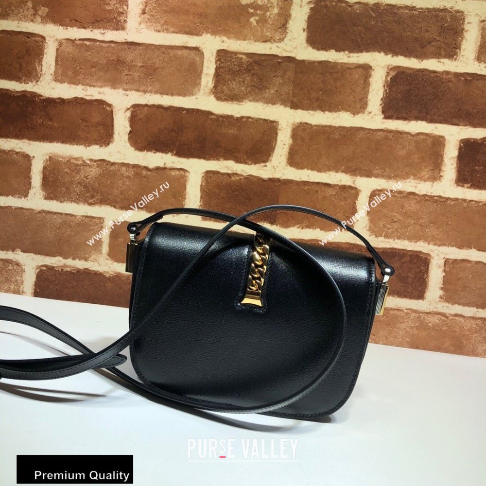 Gucci Sylvie 1969 Mini Shoulder Bag 615965 Black 2020 (delihang-20093001)