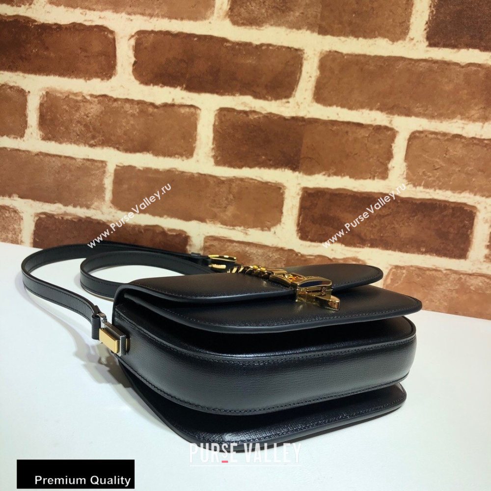 Gucci Sylvie 1969 Mini Shoulder Bag 615965 Black 2020 (delihang-20093001)