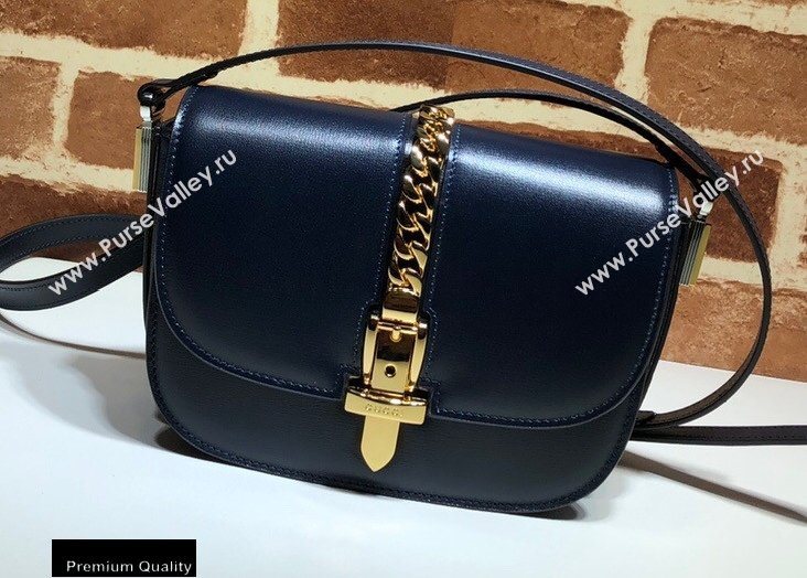 Gucci Sylvie 1969 Mini Shoulder Bag 615965 Blue 2020 (delihang-20093002)