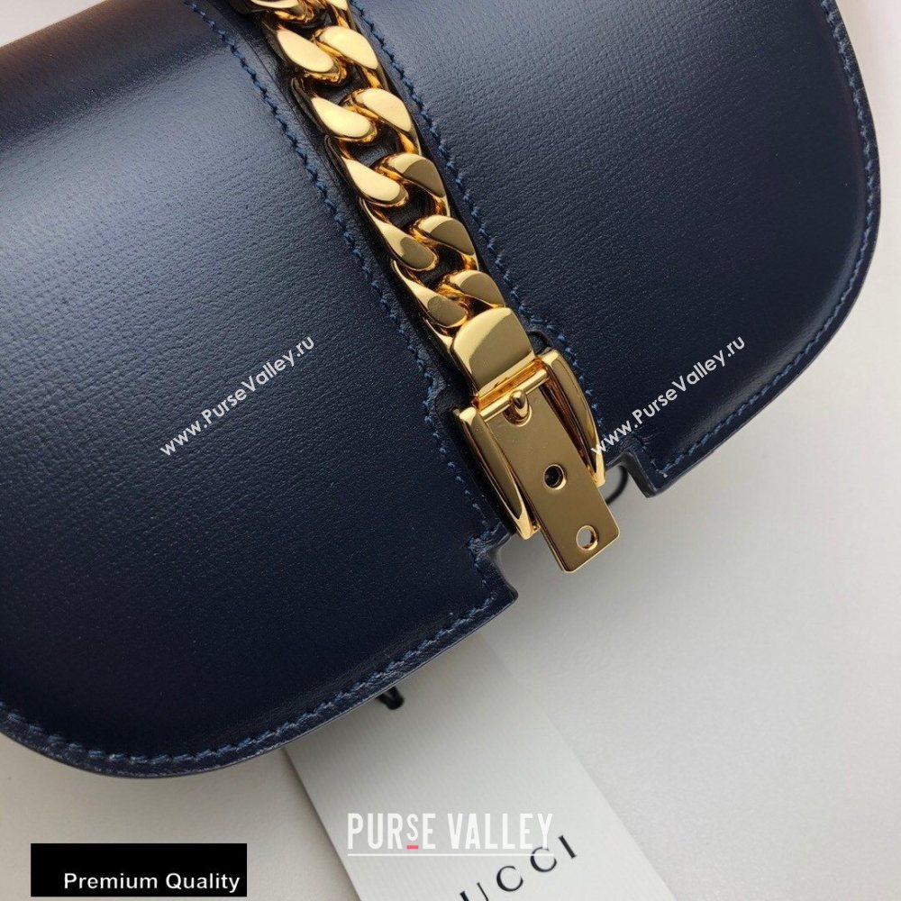 Gucci Sylvie 1969 Mini Shoulder Bag 615965 Blue 2020 (delihang-20093002)