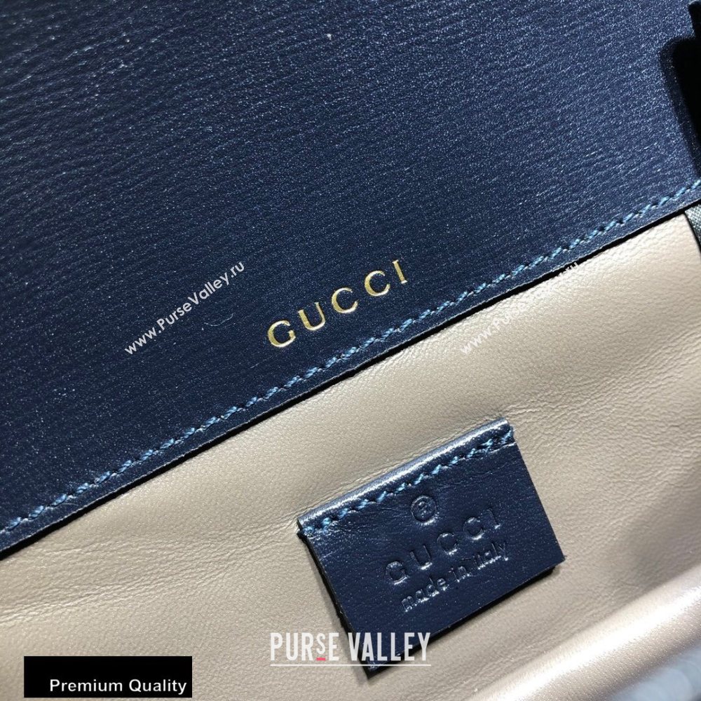 Gucci Sylvie 1969 Mini Shoulder Bag 615965 Blue 2020 (delihang-20093002)