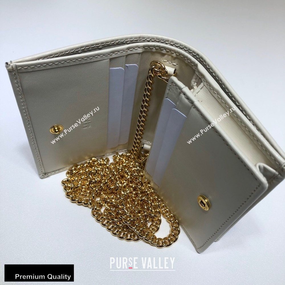 Gucci 1955 Horsebit Small Wallet with Chain Bag 623180 Leather White 2020 (delihang-20093008)
