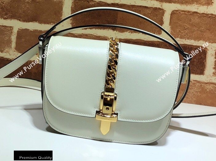 Gucci Sylvie 1969 Mini Shoulder Bag 615965 White 2020 (delihang-20093006)