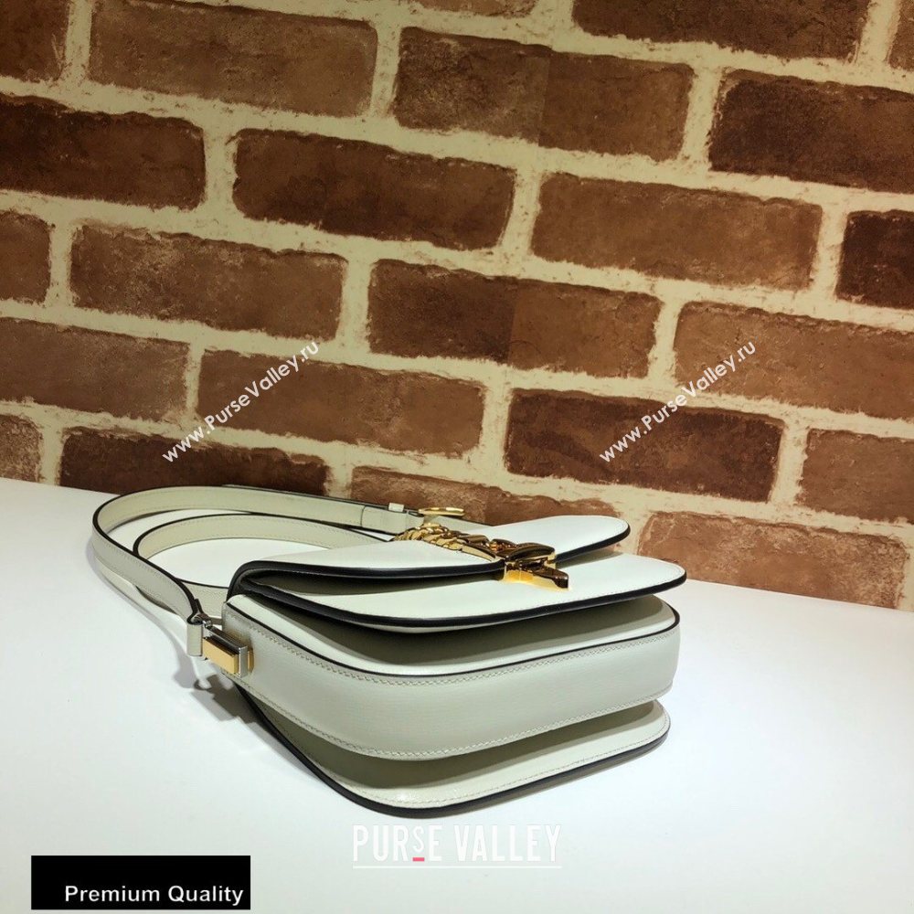 Gucci Sylvie 1969 Mini Shoulder Bag 615965 White 2020 (delihang-20093006)