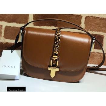 Gucci Sylvie 1969 Mini Shoulder Bag 615965 Brown 2020 (delihang-20093003)
