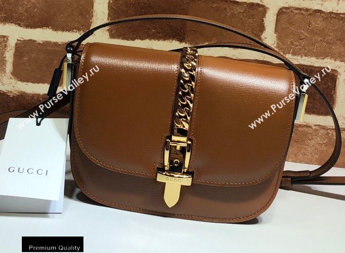 Gucci Sylvie 1969 Mini Shoulder Bag 615965 Brown 2020 (delihang-20093003)