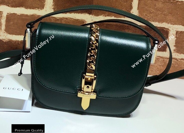 Gucci Sylvie 1969 Mini Shoulder Bag 615965 Green 2020 (delihang-20093004)