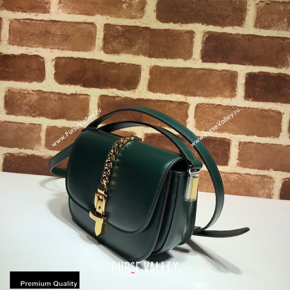 Gucci Sylvie 1969 Mini Shoulder Bag 615965 Green 2020 (delihang-20093004)