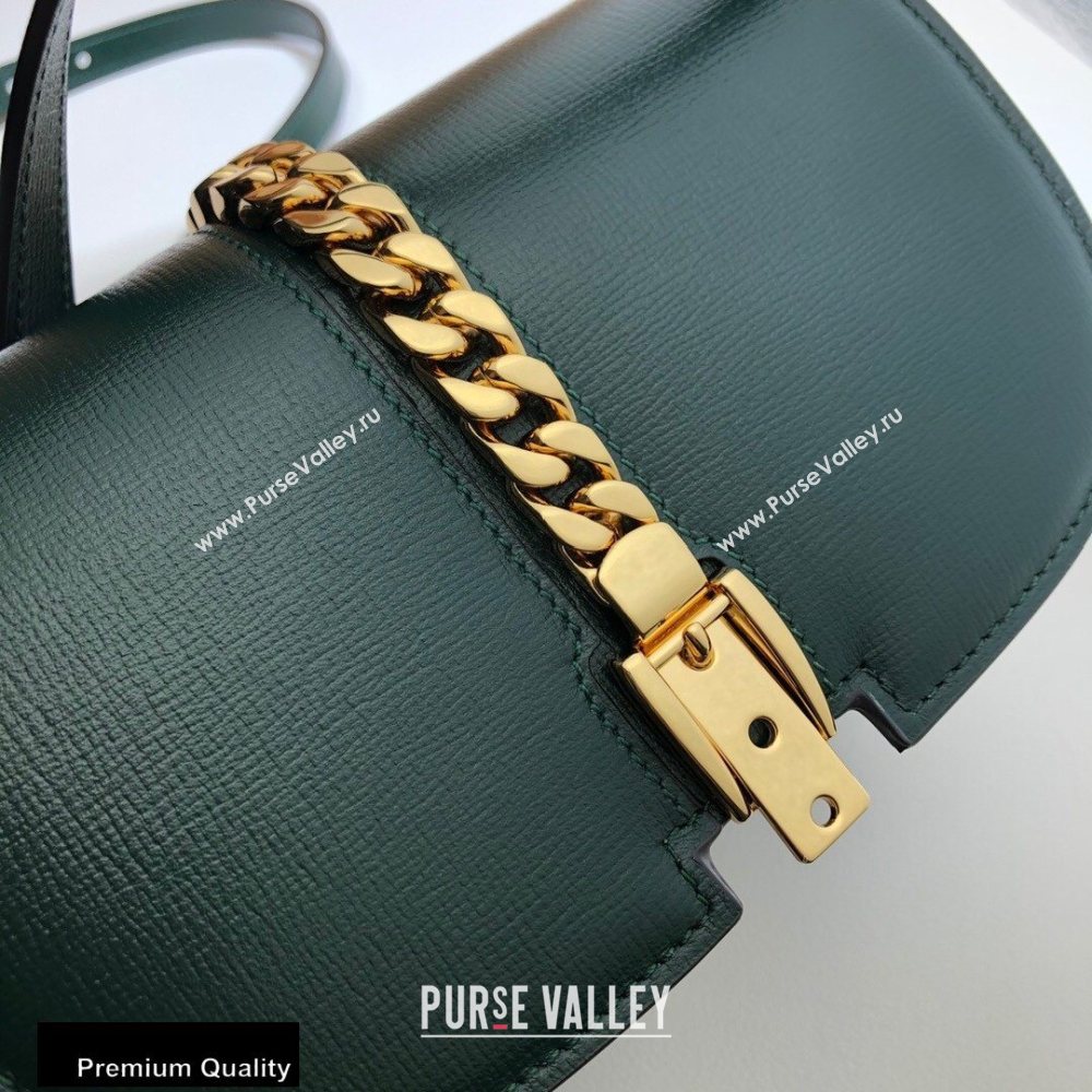 Gucci Sylvie 1969 Mini Shoulder Bag 615965 Green 2020 (delihang-20093004)