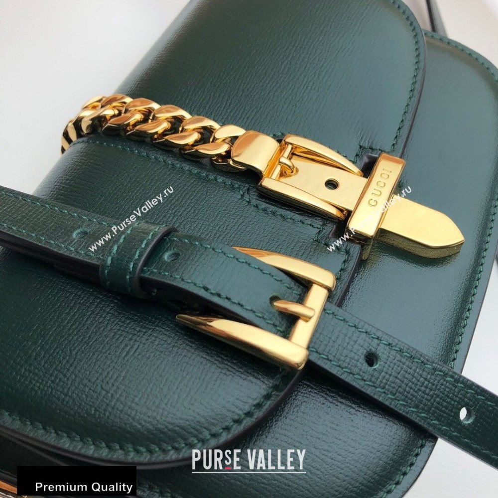 Gucci Sylvie 1969 Mini Shoulder Bag 615965 Green 2020 (delihang-20093004)