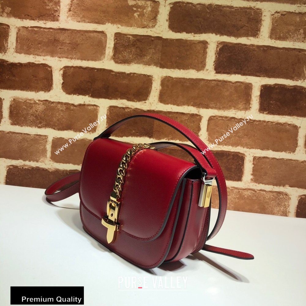 Gucci Sylvie 1969 Mini Shoulder Bag 615965 Red 2020 (delihang-20093005)
