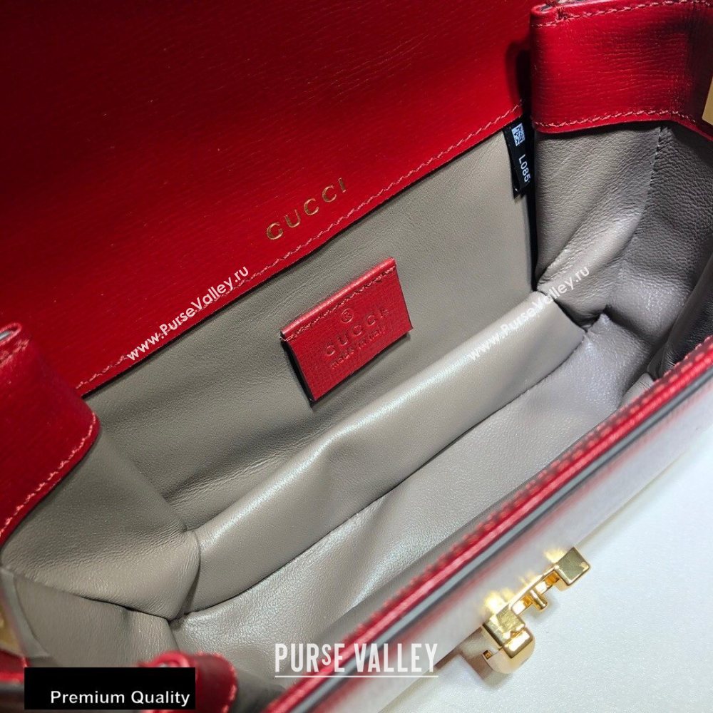 Gucci Sylvie 1969 Mini Shoulder Bag 615965 Red 2020 (delihang-20093005)