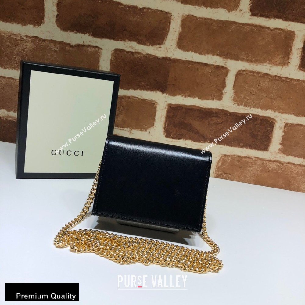 Gucci 1955 Horsebit Small Wallet with Chain Bag 623180 Leather Black 2020 (delihang-20093007)