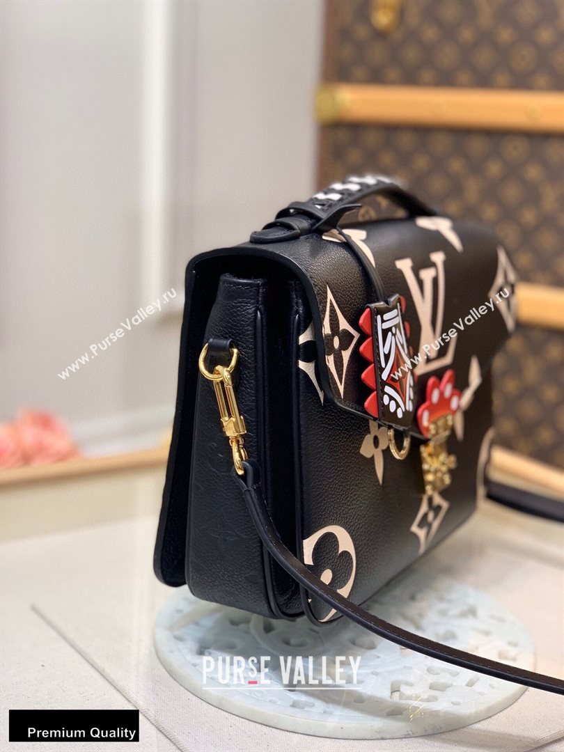 Louis Vuitton LV Crafty Pochette Metis Bag Braided Top Handle M45385 Black 2020 (kiki-20100708)