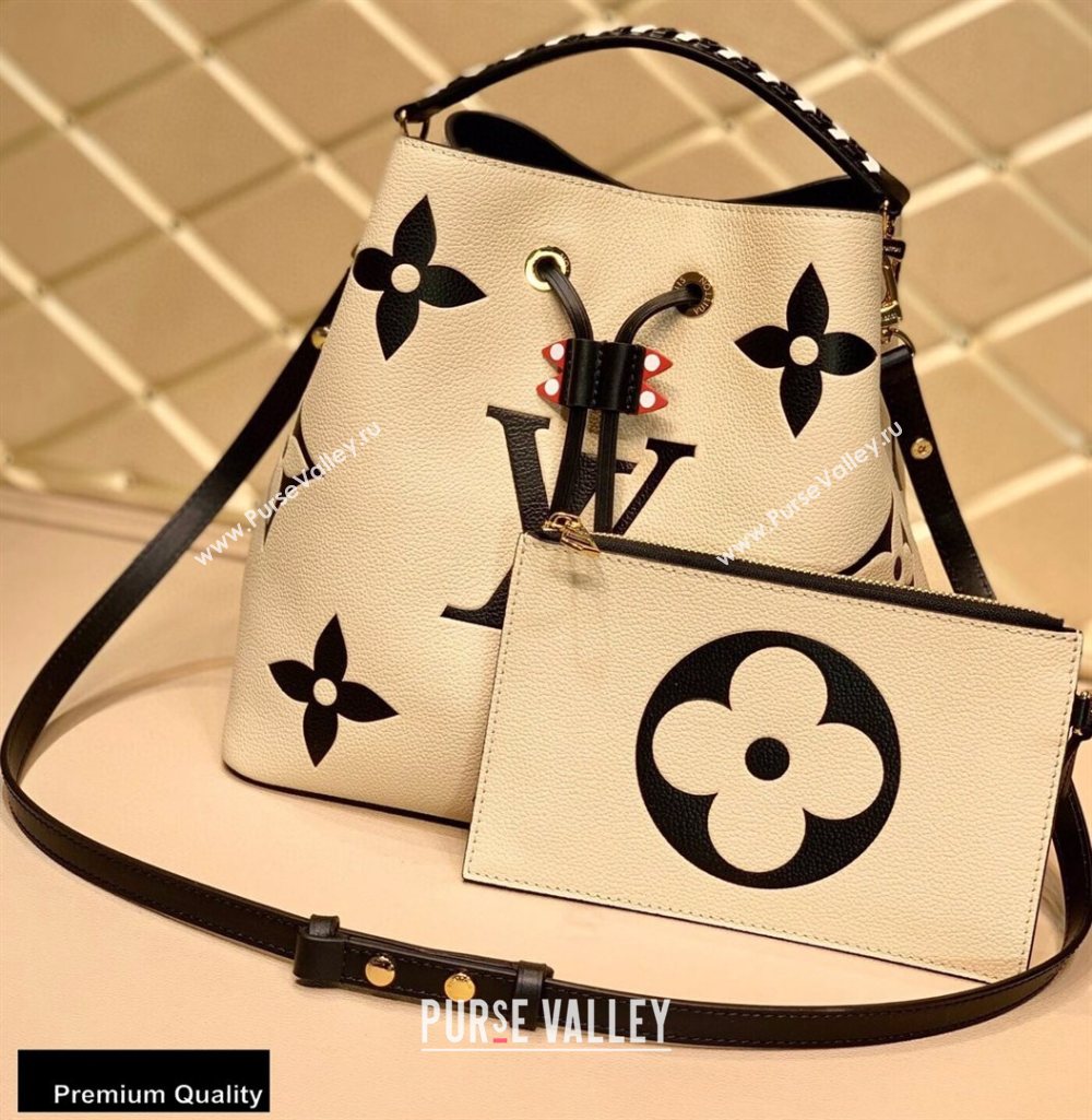 Louis Vuitton LV Crafty NeoNoe MM Bucket Bag Braided Top Handle M56889 Creme 2020 (kiki-20100706)