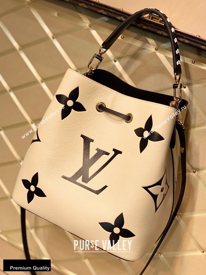Louis Vuitton LV Crafty NeoNoe MM Bucket Bag Braided Top Handle M56889 Creme 2020 (kiki-20100706)