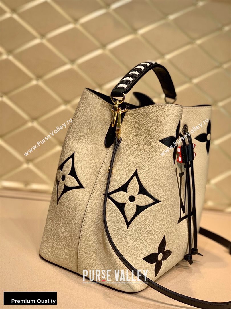 Louis Vuitton LV Crafty NeoNoe MM Bucket Bag Braided Top Handle M56889 Creme 2020 (kiki-20100706)