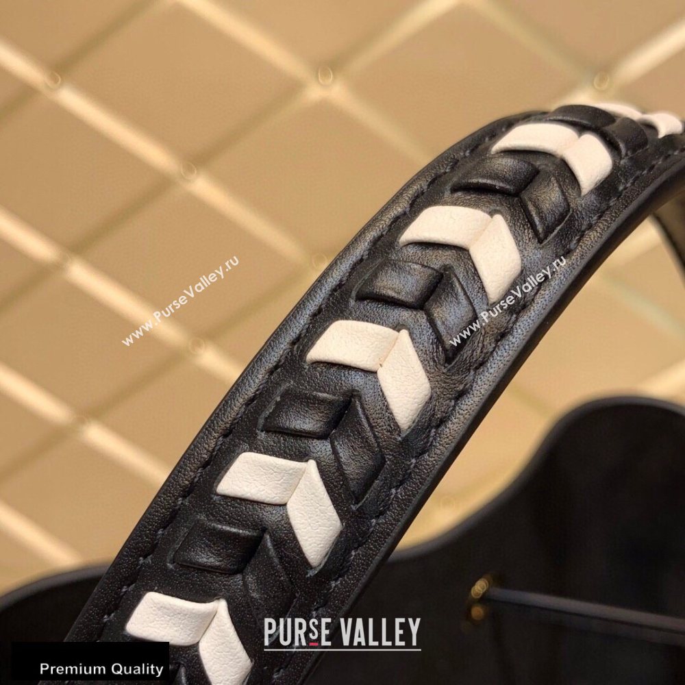 Louis Vuitton LV Crafty NeoNoe MM Bucket Bag Braided Top Handle M56890 Black 2020 (kiki-20100705)